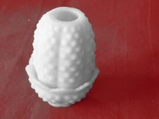 Vintage Fenton Uranium Green Glass Colonial Hobnail Fairy Lamp