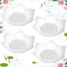 Lotus Shower Steer Tray, Silicone Soap Dish, 4 Pa Lotus Flower Shape