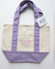 Trader Joe's Mini Canvas Tote Bag - 2026 Limited Edition Pastel Purple NWT