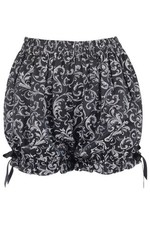 Black  Silver Brocade Bloomers Pantaloons Cosplay Festival Burlesque Victorian