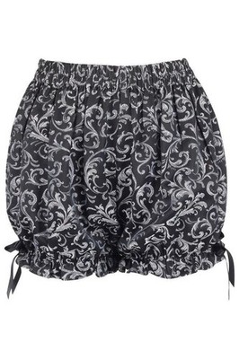 Black & Silver Brocade Bloomers Pantaloons Cosplay Festival Burlesque Victorian