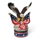 Vintage Patriotic Bald Eagle American Flag Hinged Trinket Box Charm 1997-2000