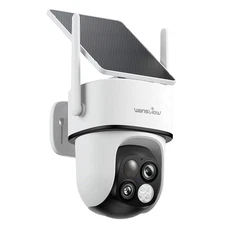 Wansview 2K 3MP Dual-Cam Solar Wireless Security Camera 360°PTZ Human Detection