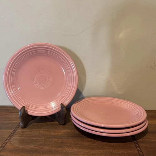 Vintage Fiestaware HLC USA Rose 7" Salad / Dessert Plates Set of 4
