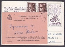 w3023/ Poland Upr. Stationery Card Cover t/Denmark 1988 w/Danish Inquire-Label