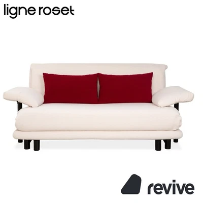 Ligne Roset Multy Canapé 3 Places Avec Accoudoirs Tissu Blanc Crème Rouge Noir - Photo 1/4