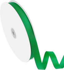 5/8" Width X 100 Yards Grosgrain Ribbon, Green Ribbed Ribbon for Gift Wrapping,