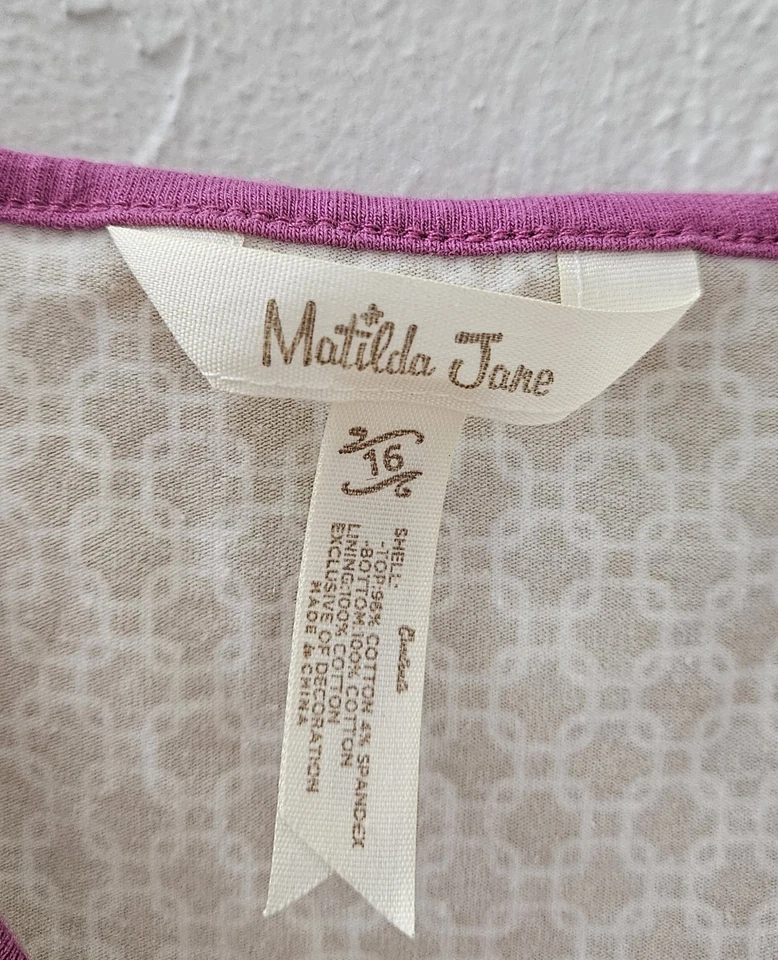 Matilda Jane Size 16 Girls Seabean Mixed Print Ruffle Sleeveless Tank Top - Image 2 of 4