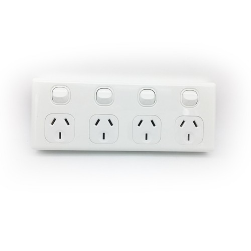 4 Gang GPO Quad Power Point Outlet 5x Bulk 3 Pin Socket Outlet with Switches - Picture 2 of 7