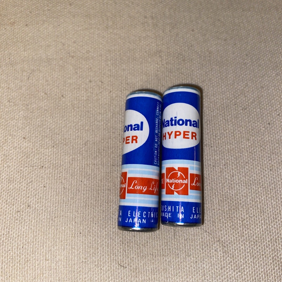 2 X Vintage National Hyper dry battery AA-matsushita-Electric-Made