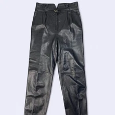 VTG 80s Zerimar Tapered Leather Pants Biker Chick Punk Rock Womens Size 44 Spain