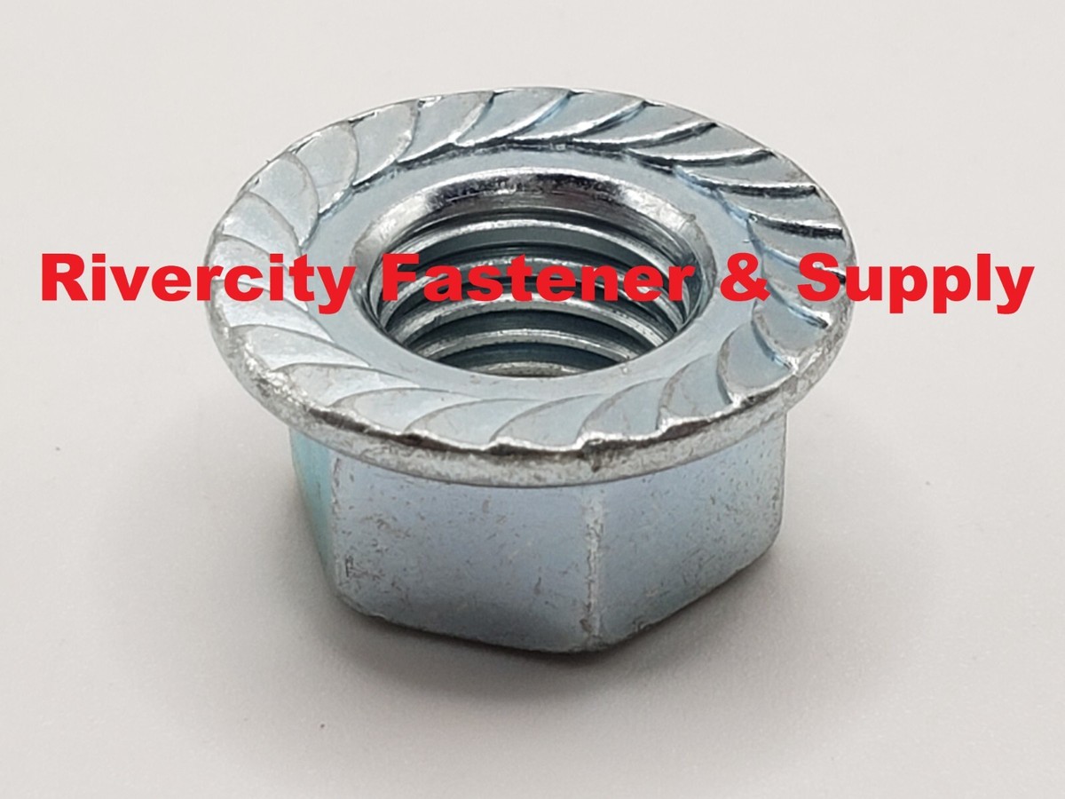 10) M10-1.25 Nuts 10mm x 1.25 Serrated Flange Spin Wiz Lock