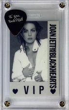 🖤Great looking Joan Jett VIP laminate pass/official ILR&R guitar pick display🖤