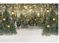 Kate 10 6.5ft Snow Christmas Tree Photo Backdrop Xmas Glitter Street Lamp