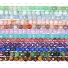 3.7mm to 4.7mm Faceted Gemstone Round Loose Beads DIY Jewelry Making Strand 15"