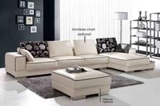 2-Piece Modern Leather Sectional Sofa Set SA2886