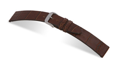 RIOS1931 Embossed Alligator Grain Watch Band Strap 18 mm Brown Mahogany ''MIAMI''