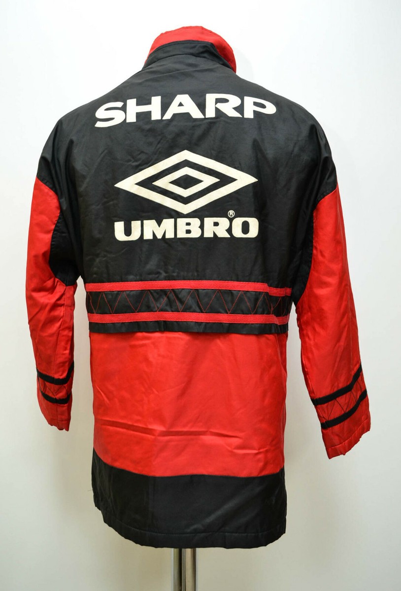MANCHESTER UNITED BENCH COAT 1994 1996 TRAINING JACKET UMBRO SIZE