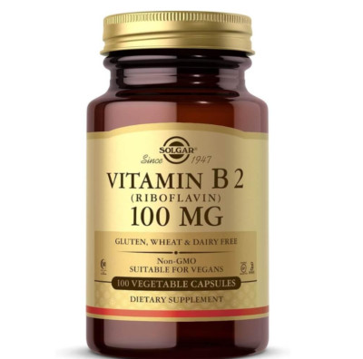Solgar Vitamin B2 100 mg (100 Vegetable Capsules)