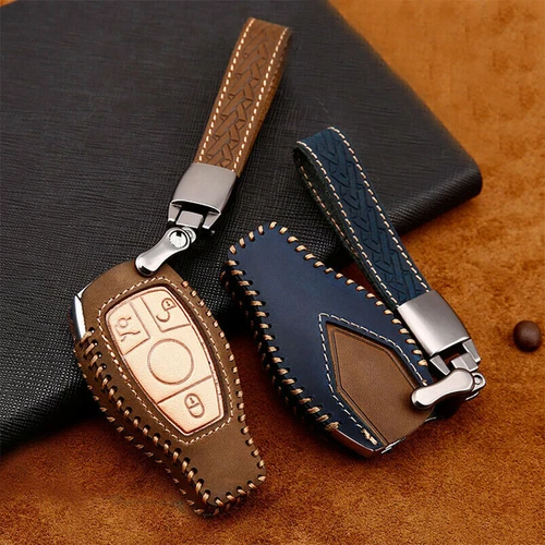 For Mercedes Benz 2 3 Button Leather Smart Key Fob Shell Bag Case Cover Holder - Bild 13 von 30