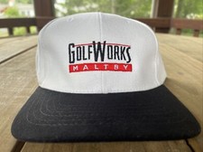 Vintage Ralph Maltby Golf Works Rare Strapback Hat White Black
