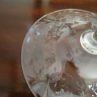 LIBBEY ENGRAVED CRYSTAL COMPOTE, MARKED — photo 4