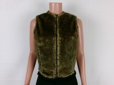 I.d.f. Zip Up Sleeveless Vest Size: Bust 34"; Length 18" Brown/tan Design