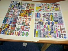 MIXED LOT 55 OF HO SCALE TRAIN SIGNS ON CARD STOCK 13 SETS