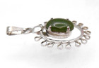 Jade Stone Pendant 925 Sterling Silver 1 x 5/8" with bale 1g Green Charm — photo 2