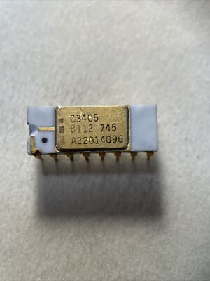 Vintage Intel C3405 3-bit Bipolar Control Register White Ceramic Gold C4004 CHIP