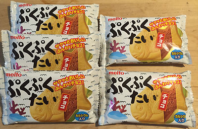 Meito, Puku Puku Tai, Taiyaki Shaped Monaka, 2 Flavors, Dagashi