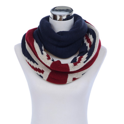 Premium UK British Flag Union Jack Winter Knit Infinity Loop Circle Scarf