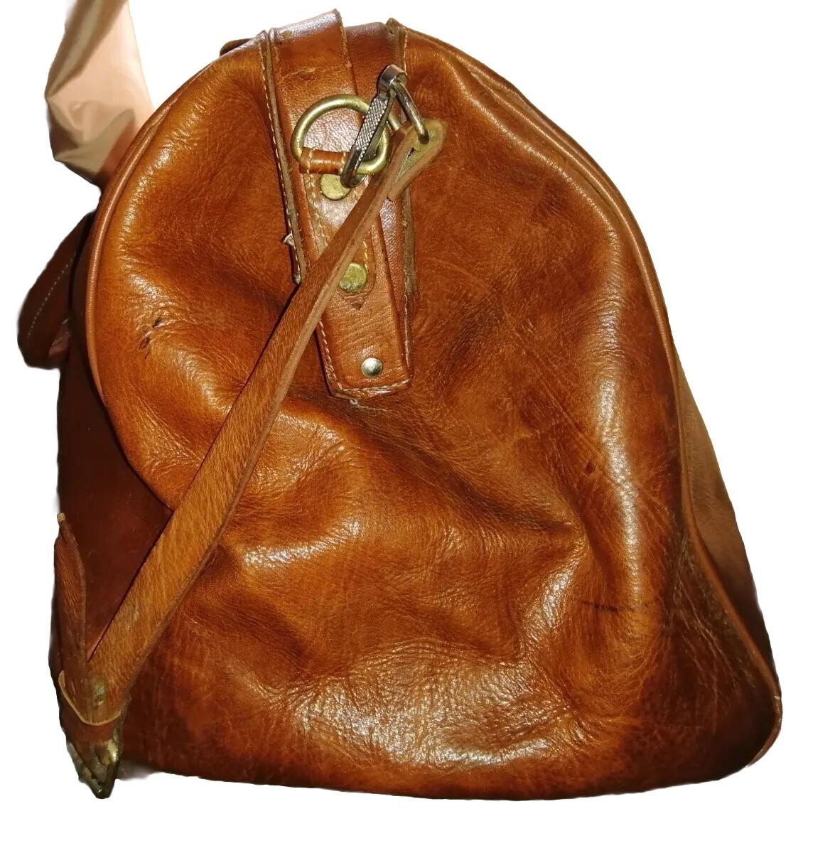 Large Vintage Men's Gladstone leather Bag, leather Sports bag, Weekend