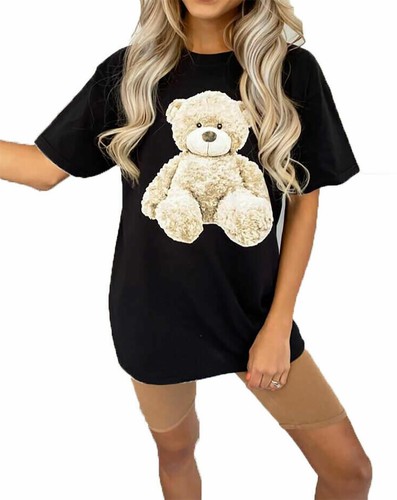 Camiseta para damas Camiseta holgada Manga corta Para mujeres Camiseta con eslogan Prendas para el torso de gran tamaño - Imagen 36 de 37