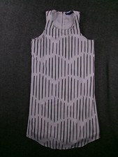 Apt 9 Dress Womens Medium White Striped High Neck Sheath Office Causal Beach Day