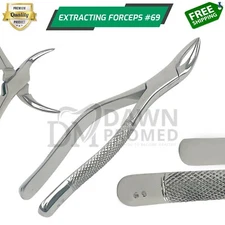 Dental Extracting Forceps #69 For Upper Lower Roots & Fragments Inst German Gr