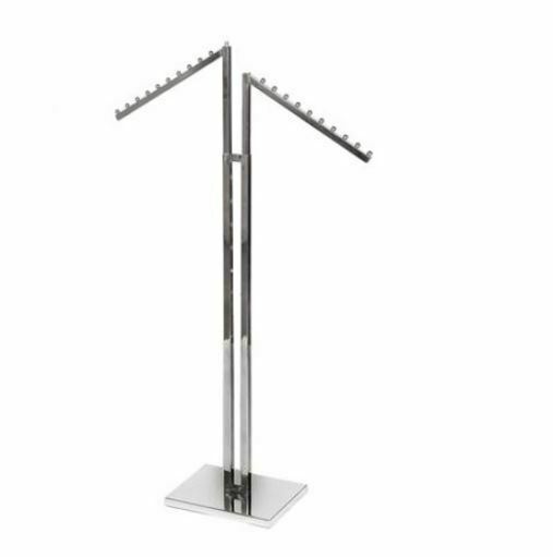 Garment Rail Shop Display 2 Way Slanting Ball Arm Adjustable Retail Clothes