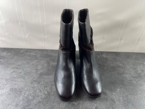 J. Jill Women's Shoes Black Brown 9 M Suede Leather Rusch Ankle Bootie Boots - Picture 4 of 14