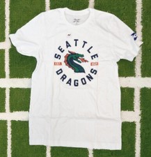 Seattle Dragons Medium XFL Football T Shirt White Cotton Mens Women's Official 