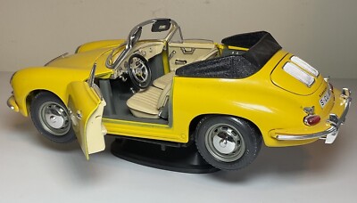 Bburago Porsche 356 B Cabriolet 1961 Yellow Convertible 1/18 Scale