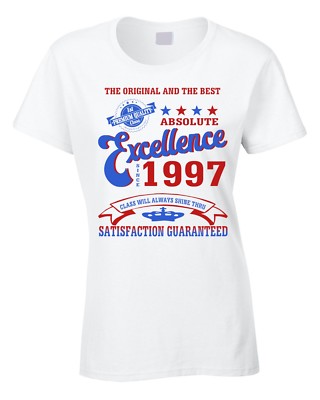Damen T-Shirt 22. Geburtstag 80. jedes Jahr 30. 60. 40. 70. 1997 Mädchen Geschenk