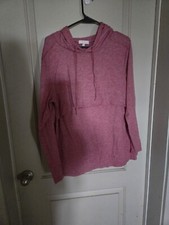 Bhome Nursing Tshirt Hoodie Pink Long Sleeve Postpartum Descrete Lightweight