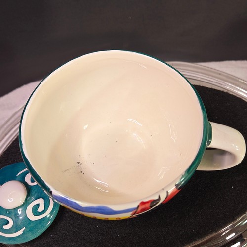 Vintage Teapot and Cup, Green Hand Painted 3 Piece Set - Picture 5 of 8