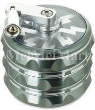 Trituradora de especias de 2,5" 4 piezas manivela amoladora de aluminio paquete individual metal