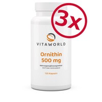 Vita World 3Er Pack L-Ornithin 500Mg 3 X 120 Vegi Kapseln