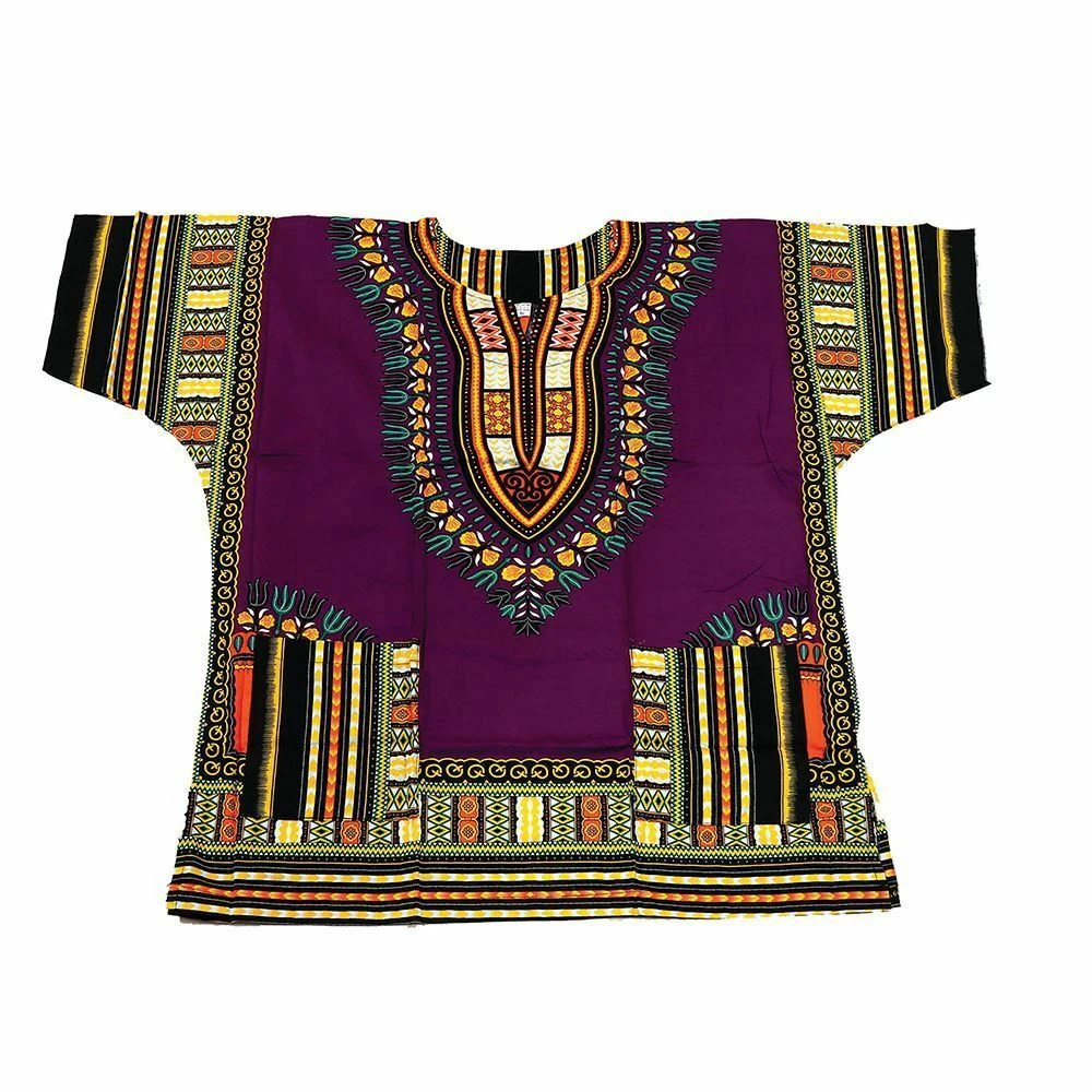 Size 3X Purple African Dashiki Shirt