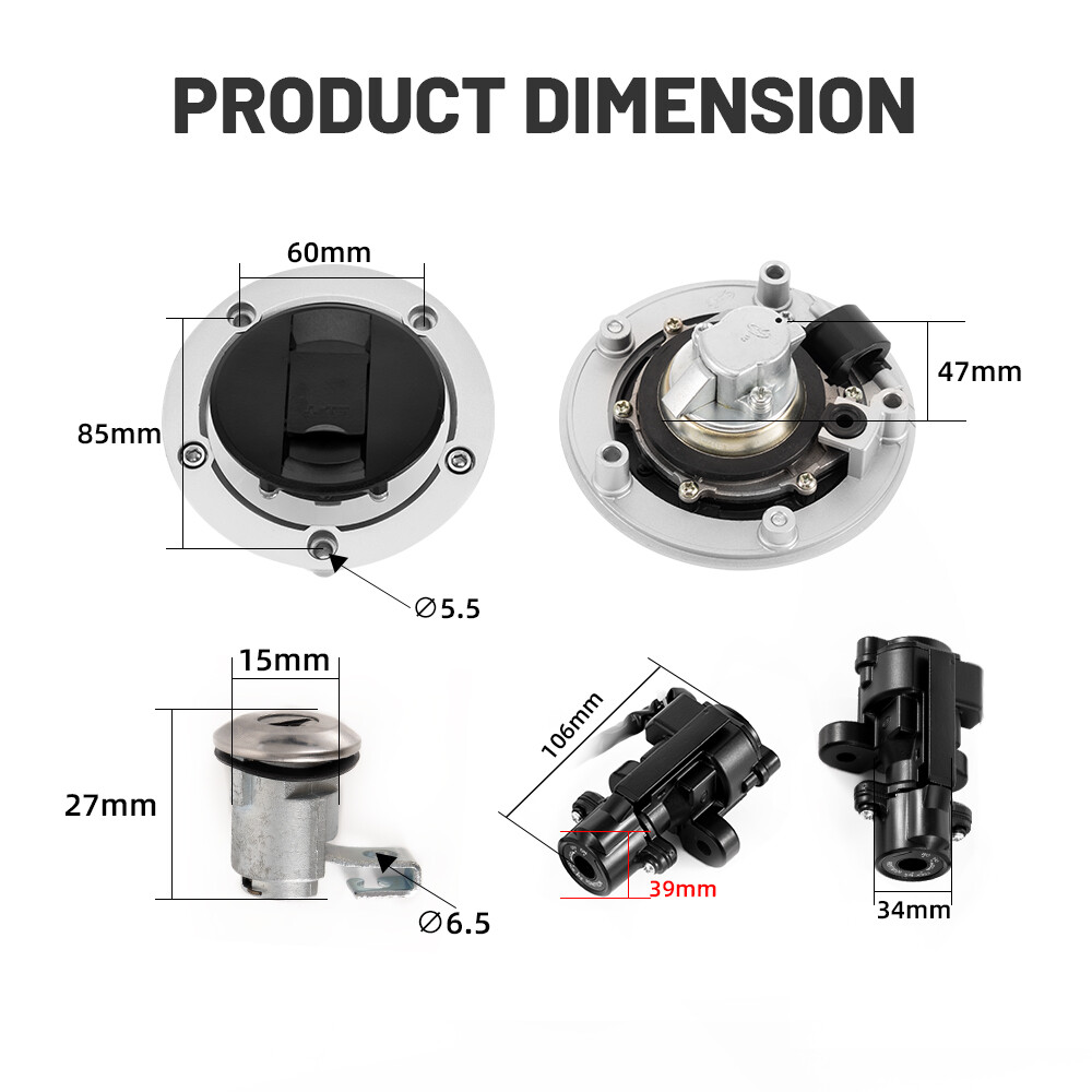 Ignition Switch Fuel Gas Cap Seat Lock Keys For Suzuki GSXR600 GSXR1000 04-16