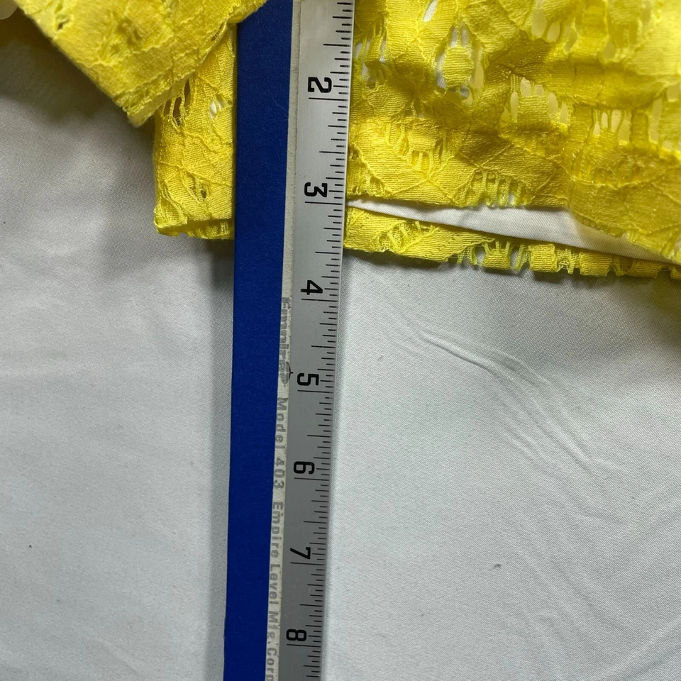 Kensie 短裤女式大码黄色蕾丝内衬 2 口袋休闲短裤新品 — 第 3/4 张图片