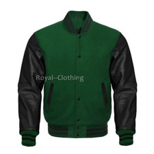Varsity Letterman Wool & Real Cowhide Leather Sleeves High Quality Bomber Jacket