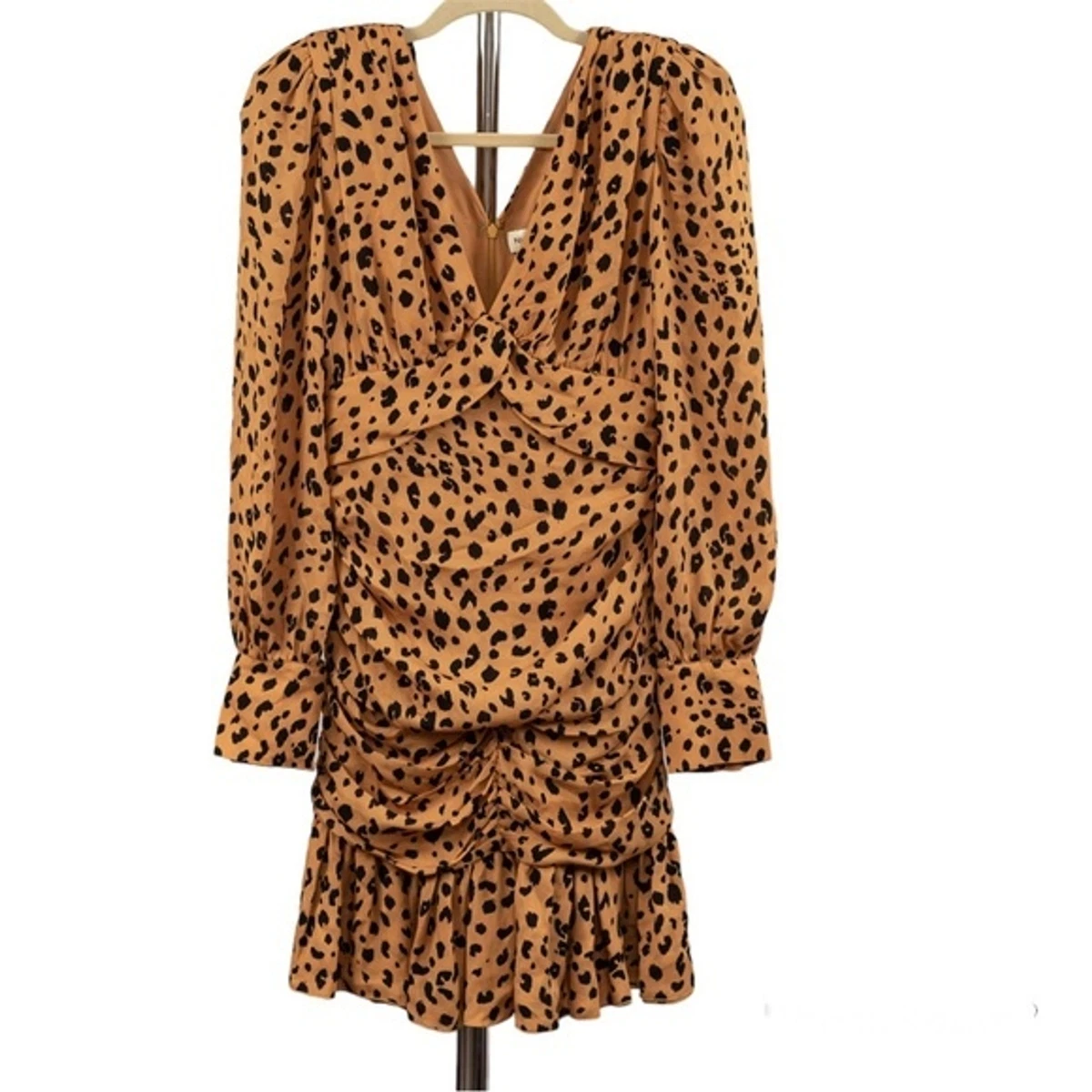 NICHOLAS Leopard Gathered Frill Dress size 2 eBay
